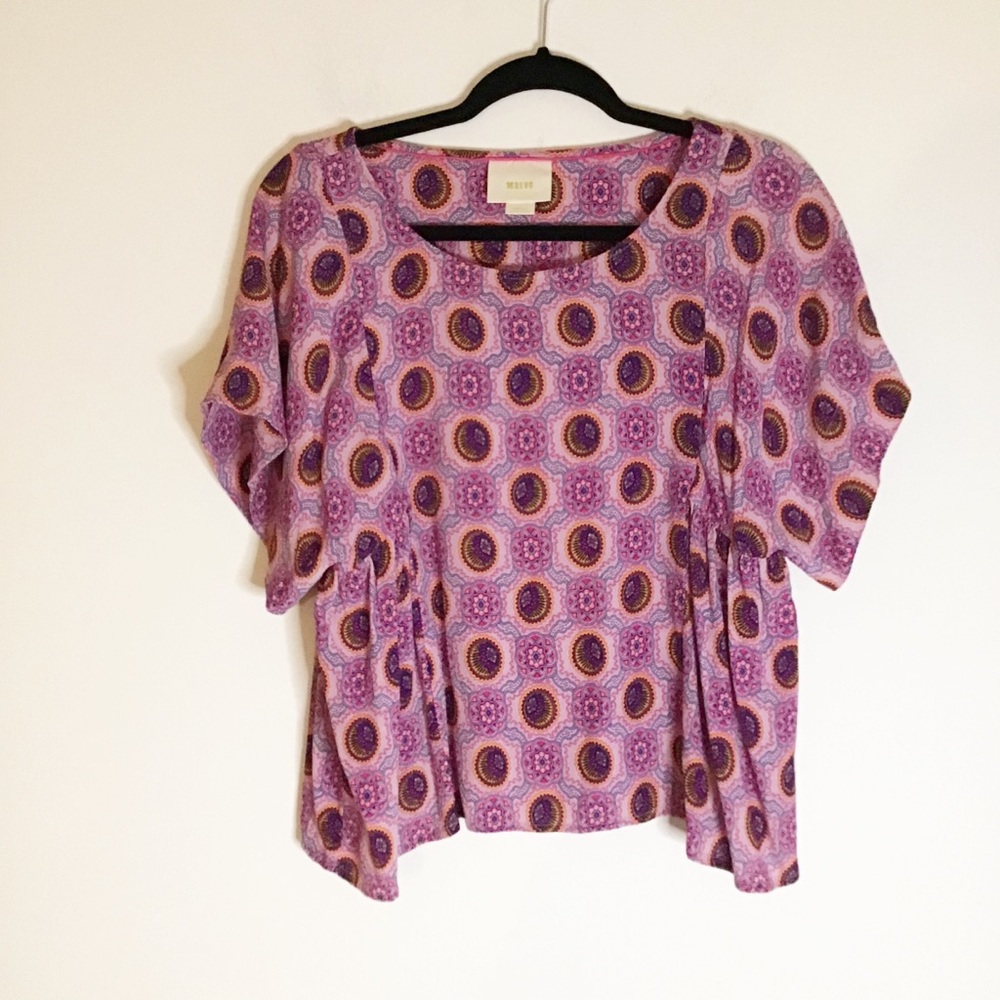 Anthropologie Maeve Geometric Blouse-Small